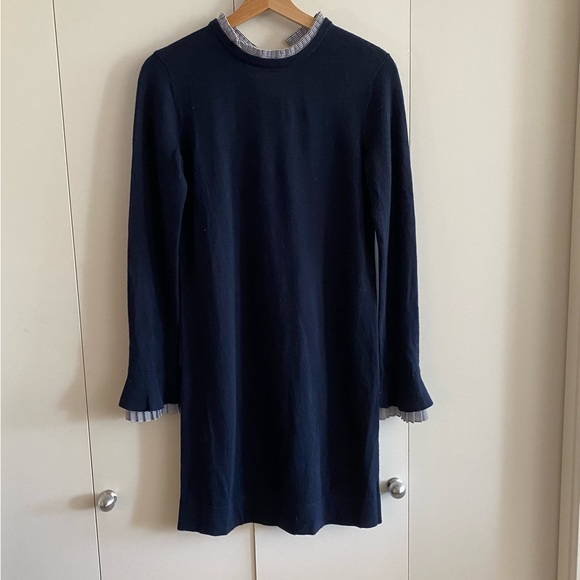 🍂fall drop🍂 Club Monaco Wool sweater dress with cotton stripe details - Picture 3 of 7